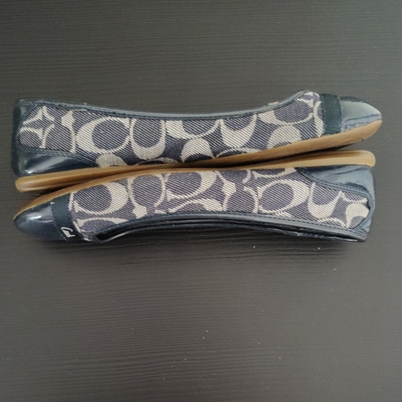 Coach Women's Navy Patterned Flats - Picture 3 of 7